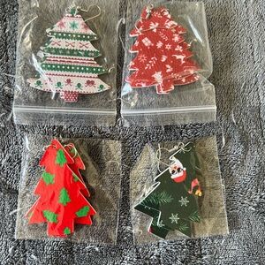 Festive Christmas Tree Earrings Set